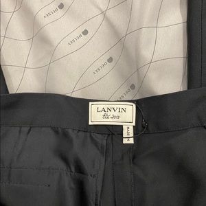 LANVIN Wool & Silk black dress pants size 42